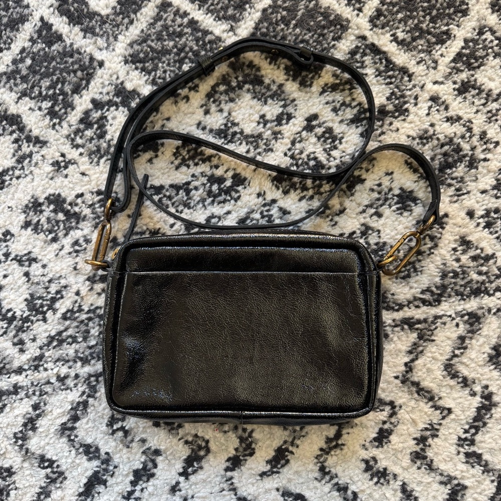 Madewell Carabiner Glossy Patent Leather Crossbody Bag